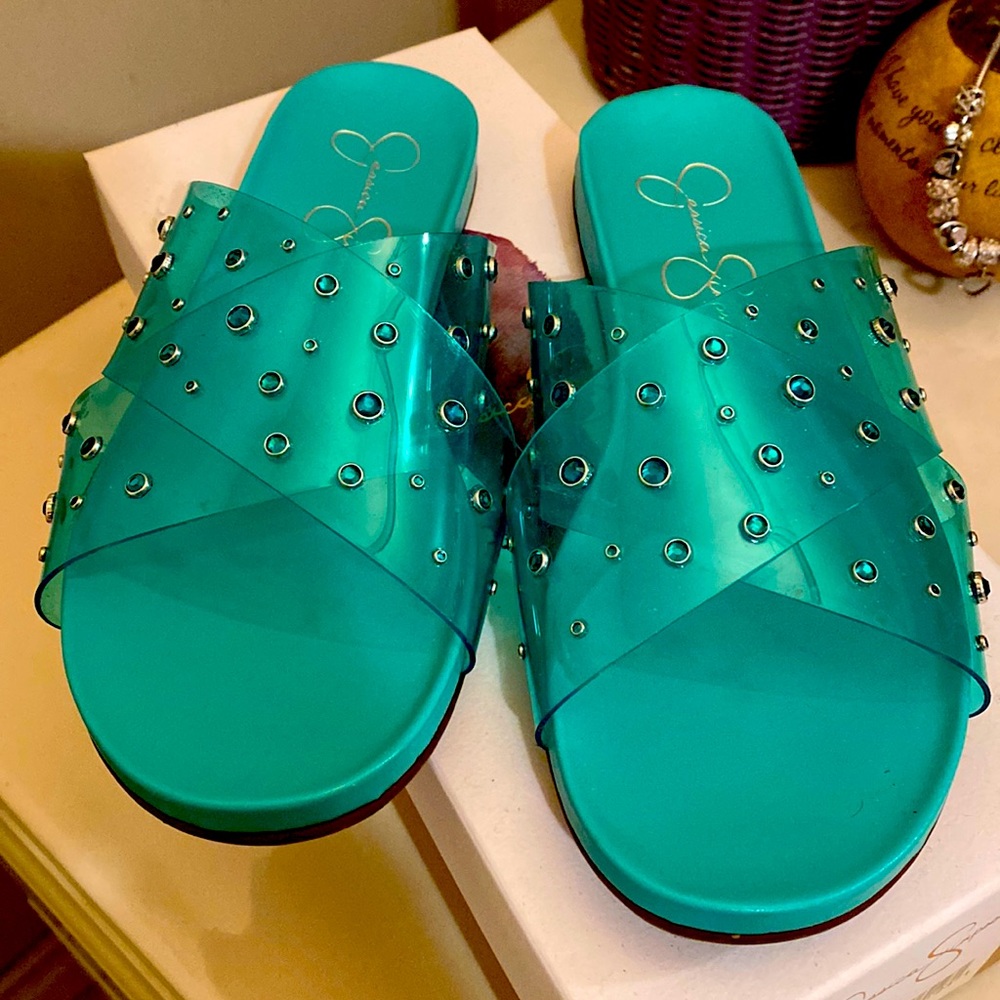 JESSICA SIMPSON JELLY BLING SANDALS
